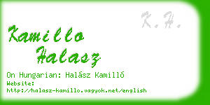 kamillo halasz business card